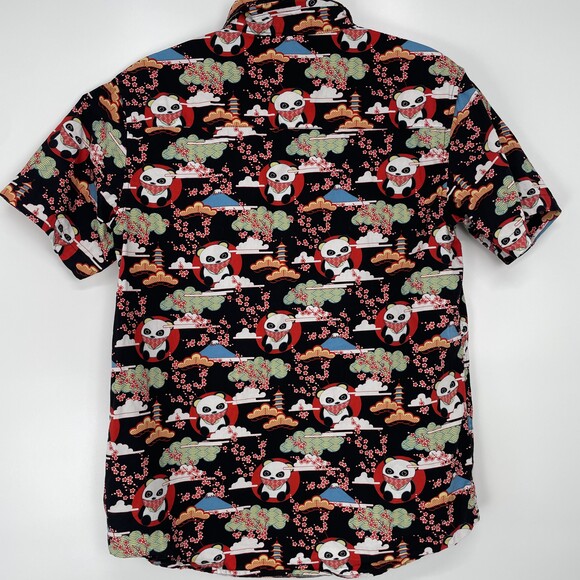 2/30$ VSTR Mens Asian Inspired Panda Casual Wearable Art Button-Down Shirt M - Picture 8 of 11